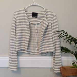 Cropped striped cardigan